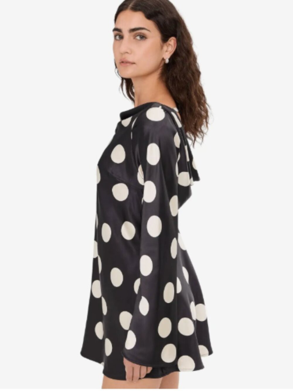Free People Black and White Polka Dot Mini Dress